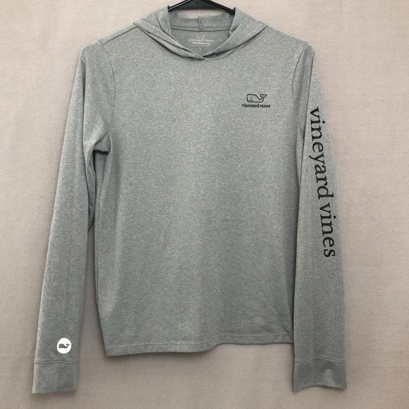 Vineyard Vines | Gray Performance Long Sleeve Hooded Shirt Size: Large - Picture 2 of 7